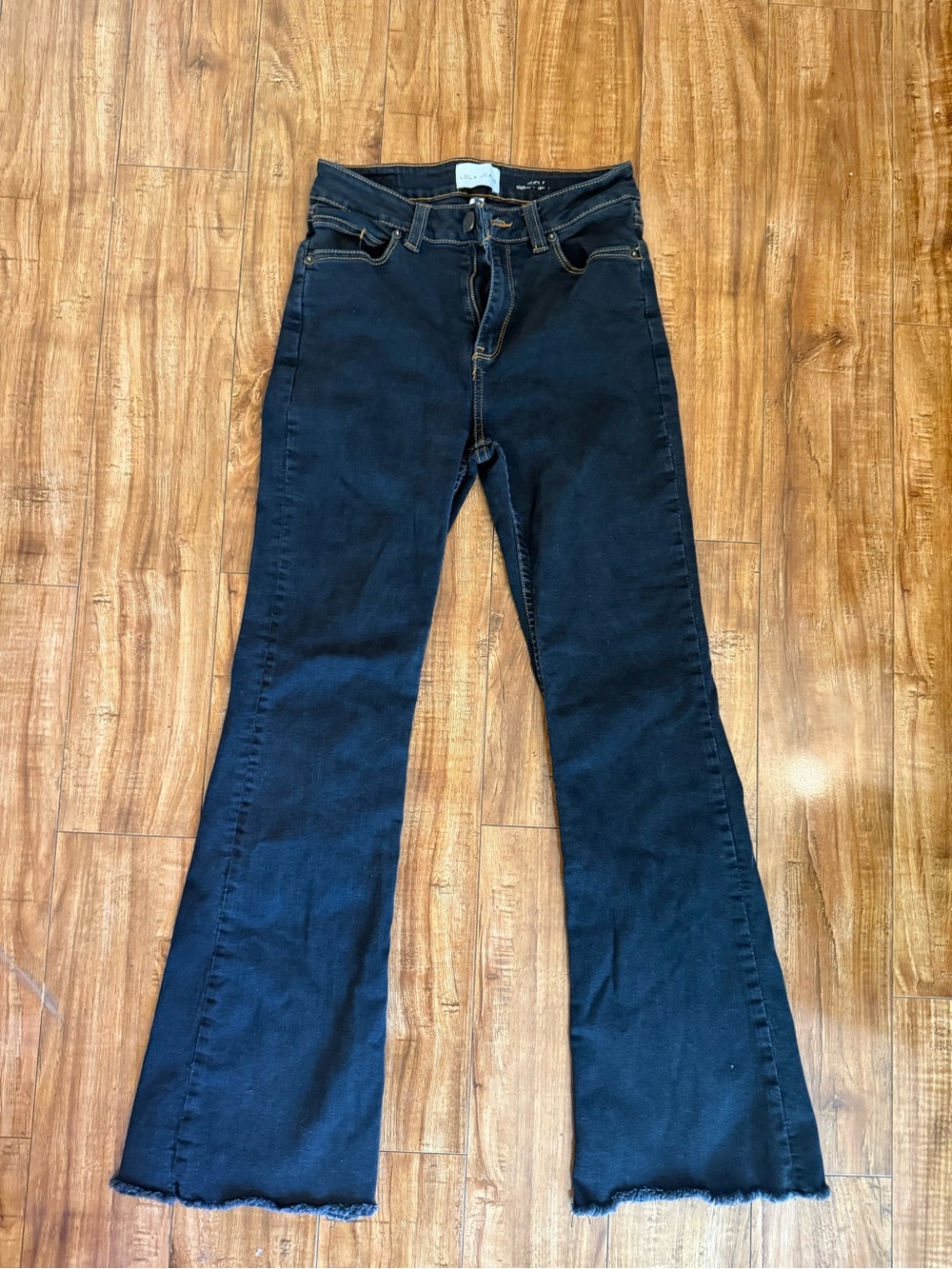 LOLA JEANS Women’s Alice Black High Rise Bootcut Flare Jeans Size 26